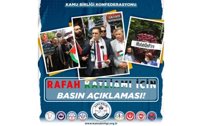 Kamu Birliği Konfederasyonundan İsrail Büyük Elçiliği Önünde Basın Açıklaması!