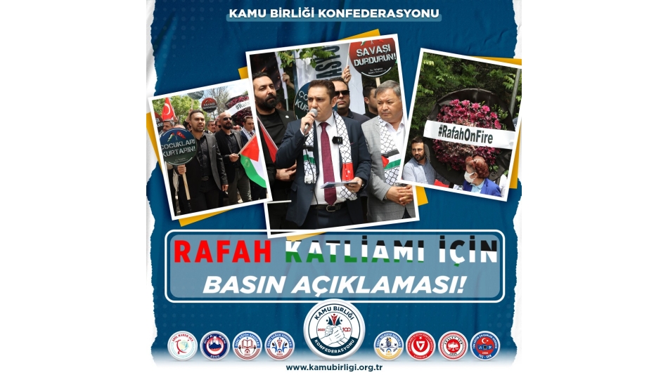 Kamu Birliği Konfederasyonundan İsrail Büyük Elçiliği Önünde Basın Açıklaması!