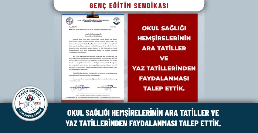 Genç Eğitim Sendikası Talepte Bulundu