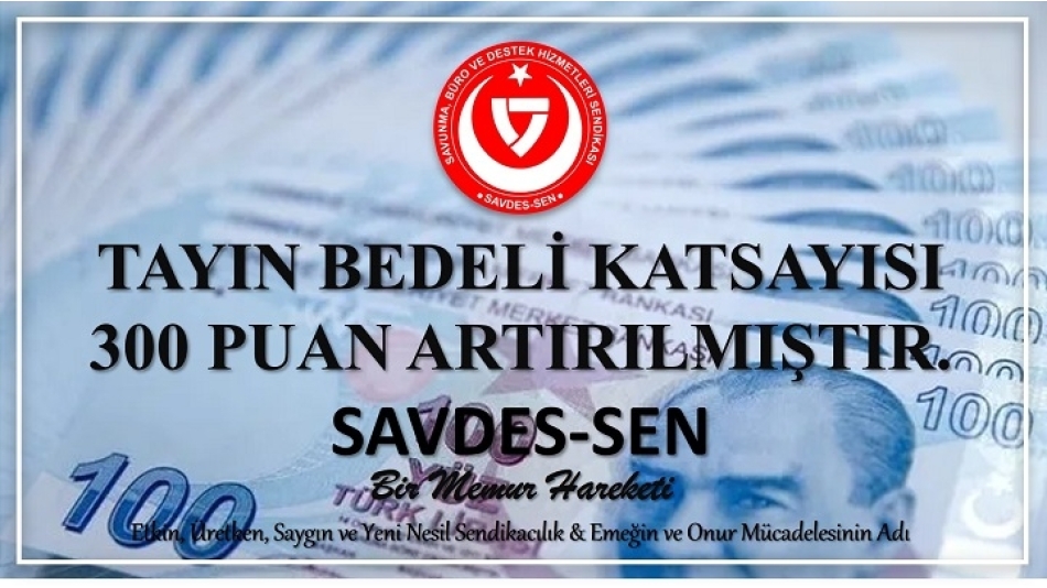 TAYIN BEDELİ KATSAYISINDA DEĞİŞİKLİK YAPILMIŞTIR