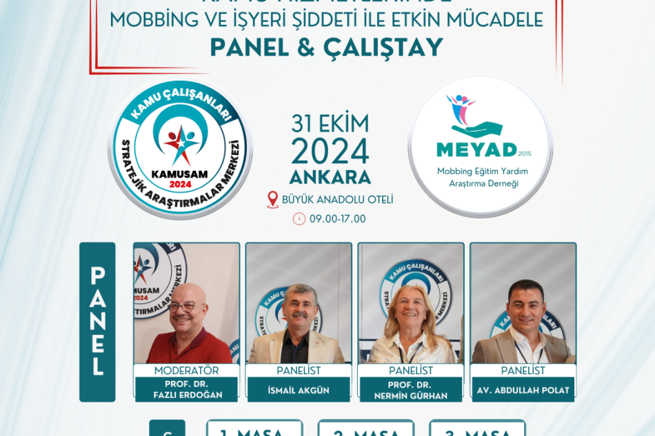 Kamu Hizmetlerinde Mobbing ve İşyeri Şiddeti ile Etkin Mücadele Çalıştayı